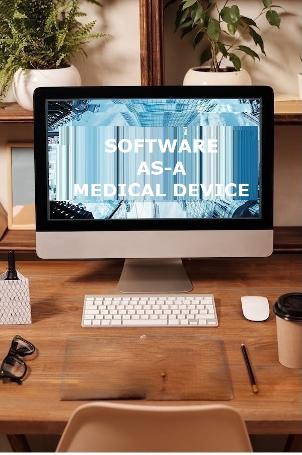 Image with title "SaMD" meaning Software as a medical device. Also following text is printed, "Transform your ideas from smart blueprint designs to state of art medical devices in partnership with product development, leading system integration and software companies." Imgae also has a button that leads to the specific page called "Software as a medical device".